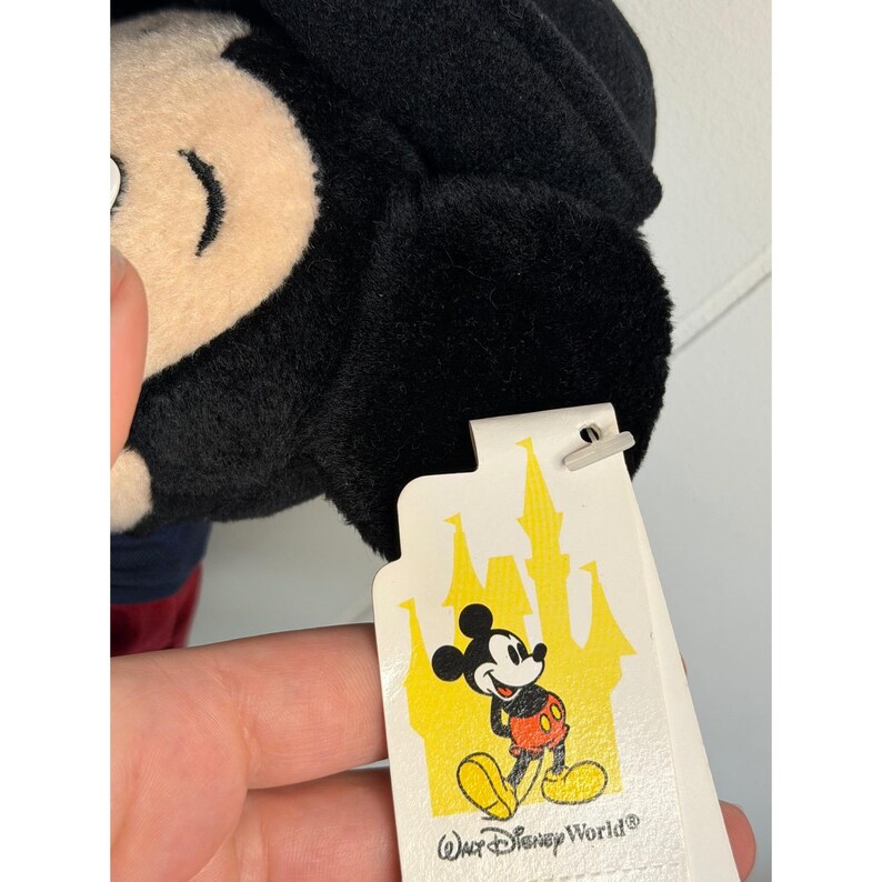 VTG Walt Disney World Mickey Mouse Plush Red White Blue Patriotic Flag Small 9" image 3