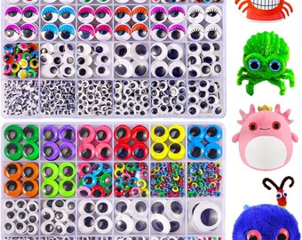 2500PCS Googly Eyes Self Adhesive for Crafts 48 Styles Sticker Eyes Multi Colors and Sizes Wiggle Eyes, Googly Eyes for DIY