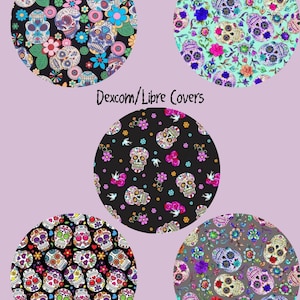 Sugar Skulls Dexcom G7, Dexcom G6, Libre 3, Libre 2 covers for CGM Package of 5