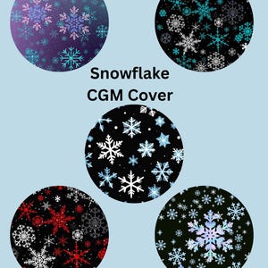Snowflake Themed Dexcom G7, Dexcom G6, Libre 3, Libre 2 Omnipod covers for CGM Package of 5