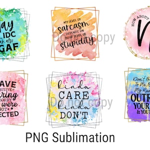 Sarkastische Sublimation PNG Bundle Lustige Zitate Digitaler Download