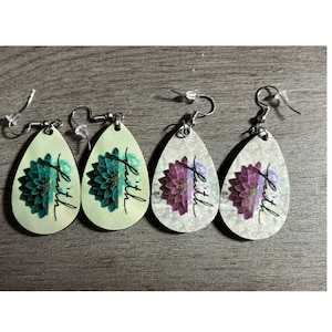 Faith Earring Purple or Aqua.  Great religious gift Inspirational earrings