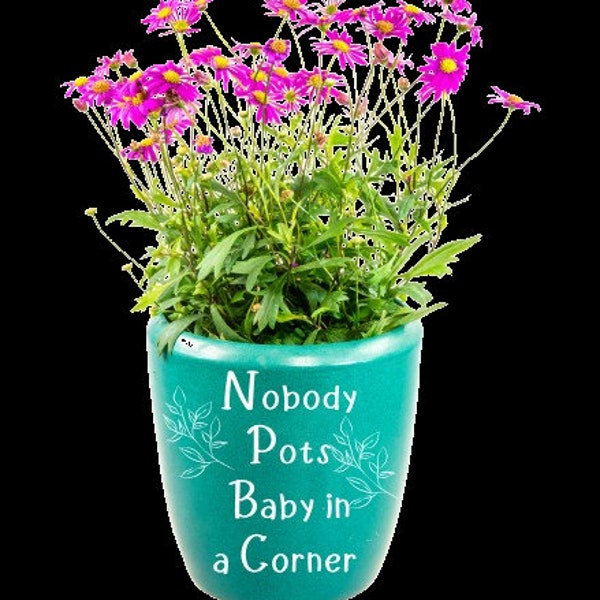 Nobody Pots Baby in a Corner.  Svg Png Eps Dxf Pdf Funny plant saying.  instant digital download