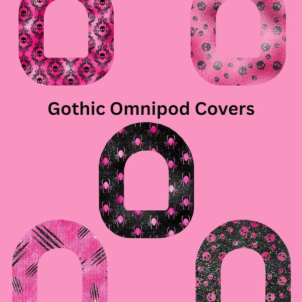 Omnipod Cover Pink Gothic Style Theme Style Pack of 5