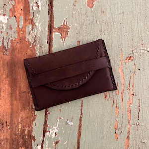 small leather wallet, handmade wallet, handmade keychain, genuine leather, made in Canada, minimalist leather wallet, pocket sized wallet