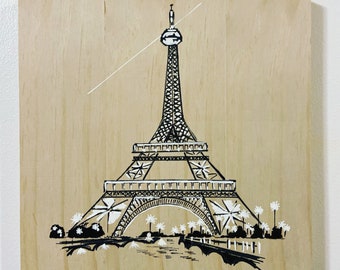 Paris toujour - acrylic painting on wooden panel