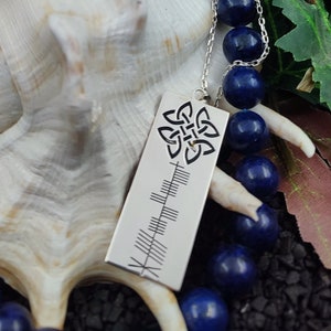 Ogham Silver Necklace, Ancient Celtic Alphabet, Protection Talisman, Ancient Celtic, Irish Jewelry, Celtic Jewelry, 925 Sterling Silver