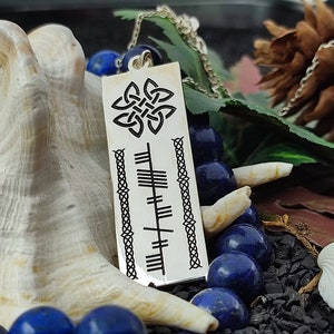 Ogham Silver Necklace, Ancient Celtic Alphabet, Protection Talisman, Ancient Celtic, Irish Jewelry, Celtic Jewelry, 925 Sterling Silver