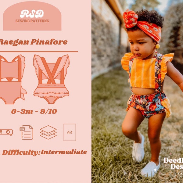 RSD Raegan Pinafore Romper PDF Sewing Pattern - Children Baby Toddler Sewing Patterns