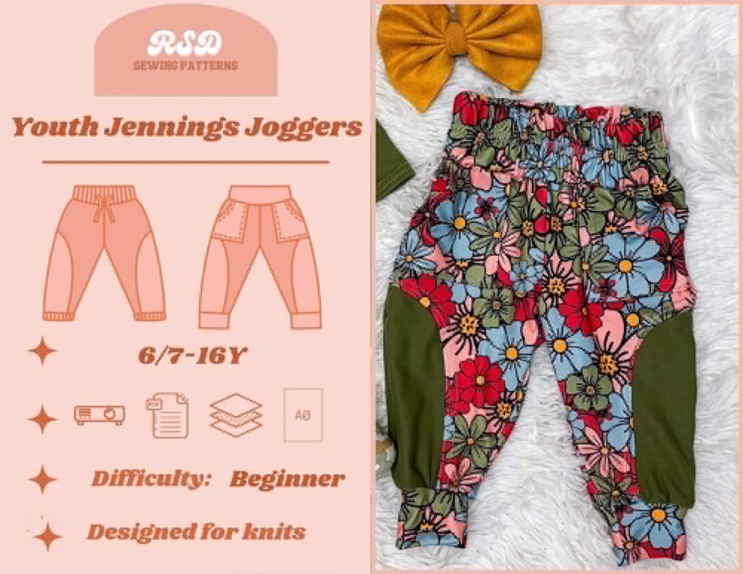 RSD Youth Jennings Joggers PDF Sewing Pattern - Children Baby Toddler ...