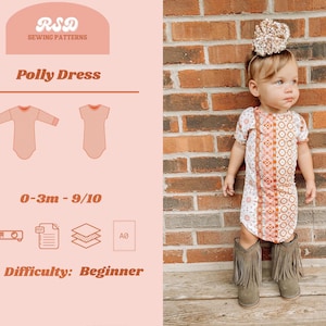 RSD Polly Kleid PDF Schnittmuster Kinder Baby Kleinkind Schnittmuster