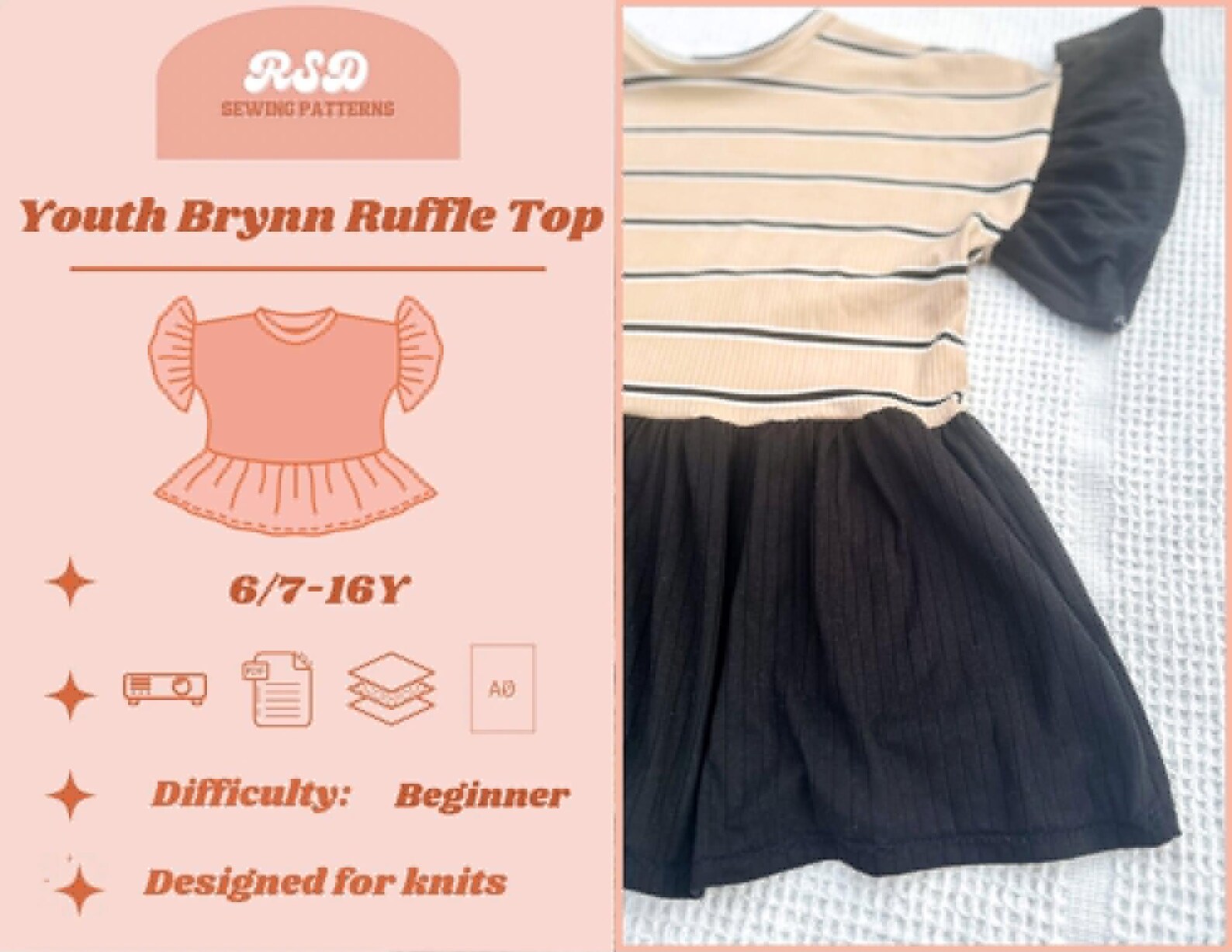 RSD Youth Brynn Top PDF Sewing Pattern - Children Baby Toddler Sewing ...