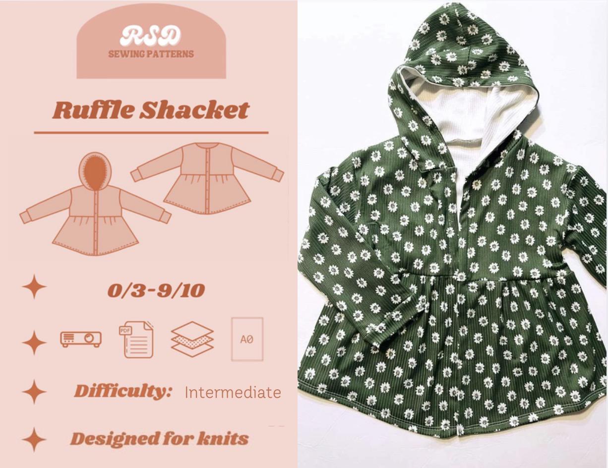 RSD Ruffle Shacket PDF Sewing Pattern - Children Baby Toddler Sewing ...