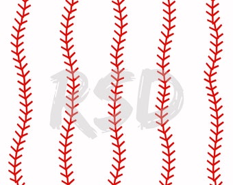 Baseball Stitches Seamless Digital Download - Background File Spring Training Summer Ballpark Boy Girl Softball Sports Game Day Coordinate