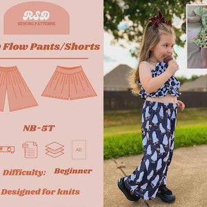 RSD Baby Flow Pants/ Shorts PDF Sewing Pattern - Children Baby Toddler Sewing Patterns