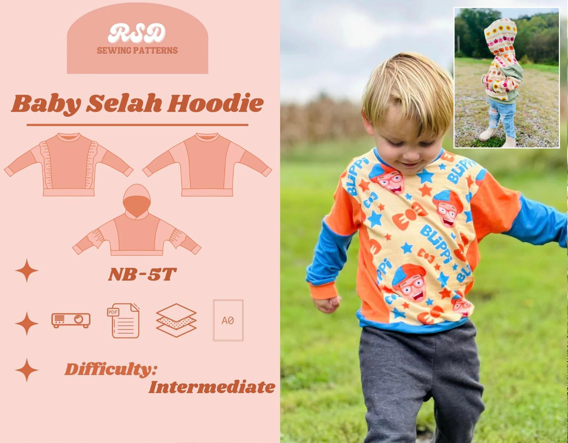 RSD Baby Selah Hoodie PDF Sewing Pattern - Children Baby Toddler Sewing Patterns