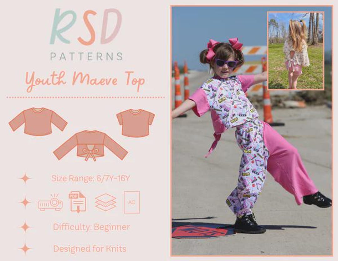 RSD Youth Maeve Top PDF Sewing Pattern - Children Baby Toddler Sewing ...