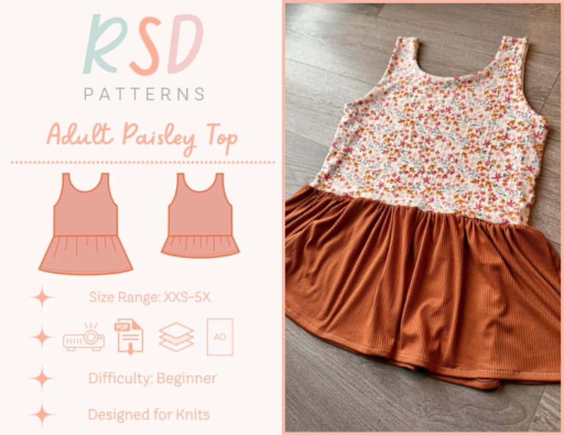 RSD Mommy Paisley Top PDF Sewing Pattern - Children Baby Toddler Sewing ...