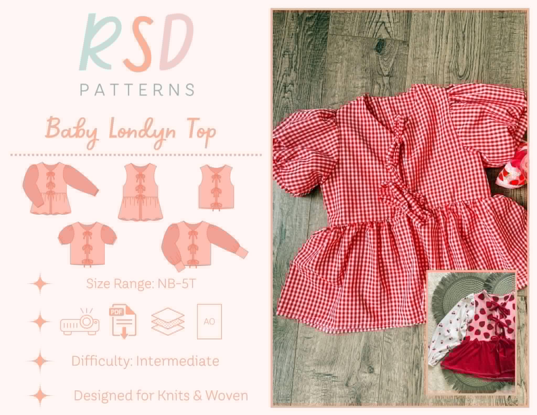 RSD Baby Londyn Top PDF Sewing Pattern - Children Baby Toddler Sewing ...
