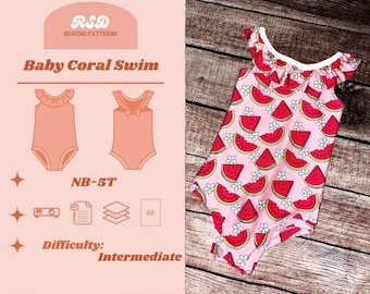 RSD Baby Coral Swim PDF Sewing Pattern - Children Baby Toddler Sewing Patterns