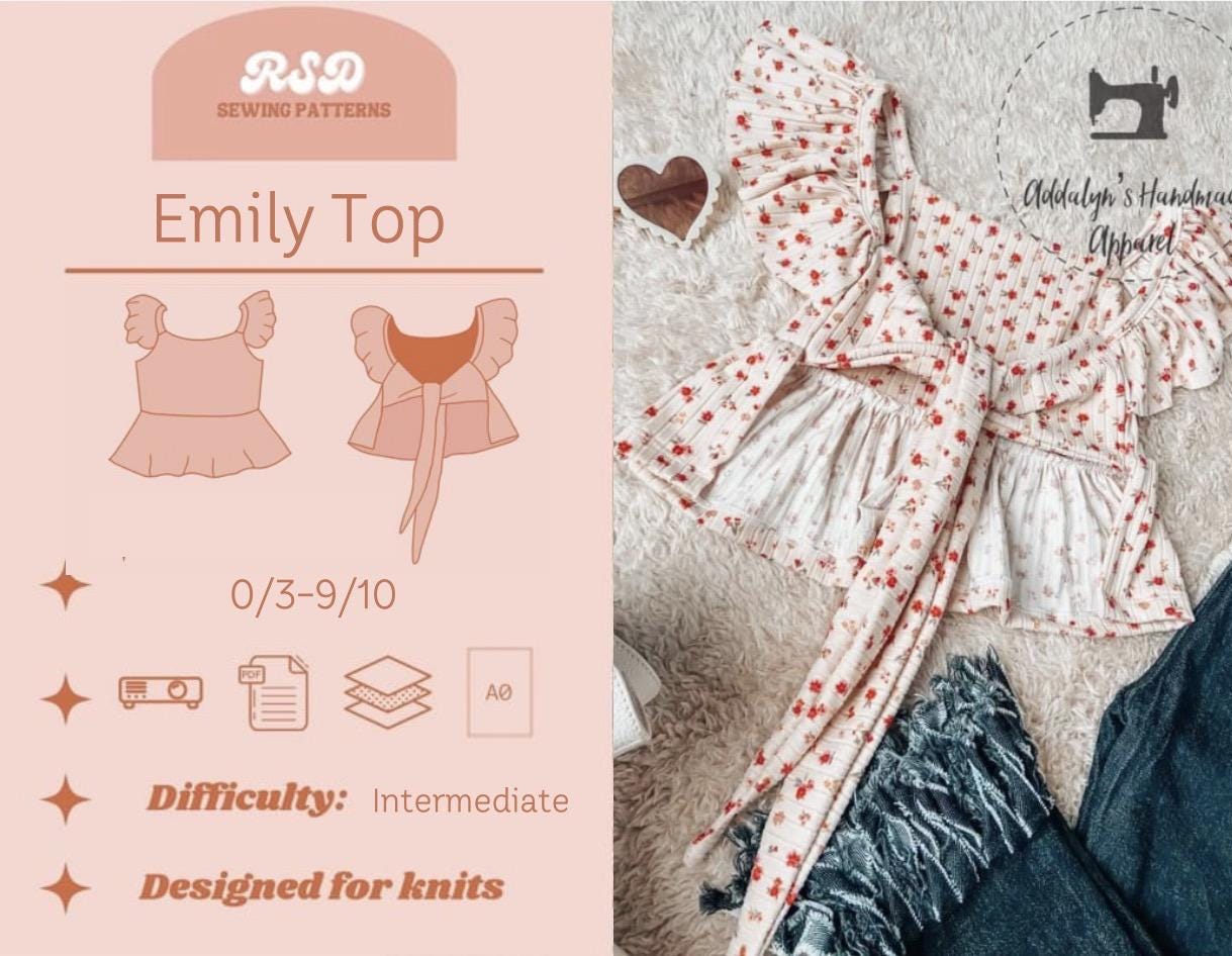 RSD Emily Top PDF Sewing Pattern - Children Baby Toddler Sewing ...