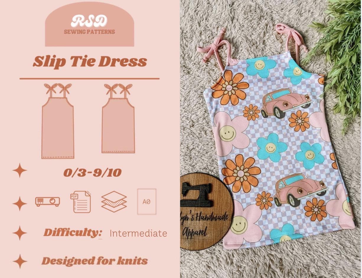 RSD Slip tie Dress PDF Sewing Pattern - Children Baby Toddler Sewing Patterns