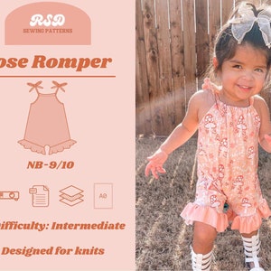 RSD Rose Ruffle Romper PDF Sewing Pattern - Children Baby Toddler Sewing Patterns
