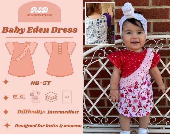 RSD Baby Eden-jurk pdf-naaipatroon naaipatronen baby-peuters