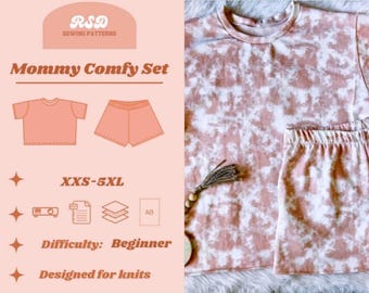 RSD Adult Comfy Set PDF Sewing Pattern - Womens Mommy Matching Sewing Patterns