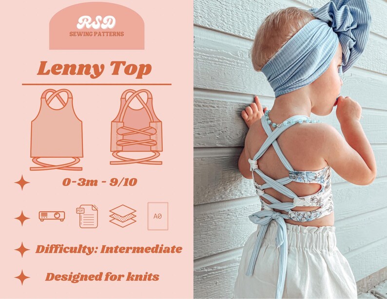 RSD Lenny Top PDF Sewing Pattern - Children Baby Toddler Sewing ...