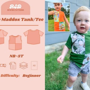 RSD Baby Maddox Tank and Tee PDF Sewing Pattern - Children Baby Toddler Sewing Patterns
