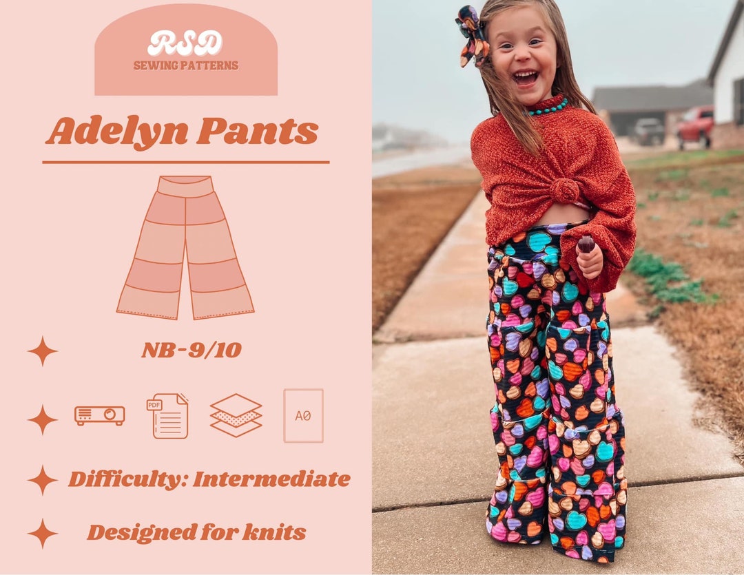RSD Adelyn Pants PDF Sewing Pattern Children Baby Toddler Sewing