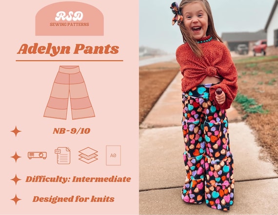 Cartamodello PDF Pantaloni Adelyn RSD Cartamodelli per cucire per bambini e  neonati -  Italia