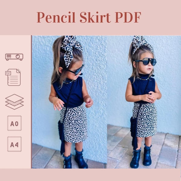 RSD Pencil Skirt PDF Sewing Pattern - Children Baby Toddler Sewing Patterns