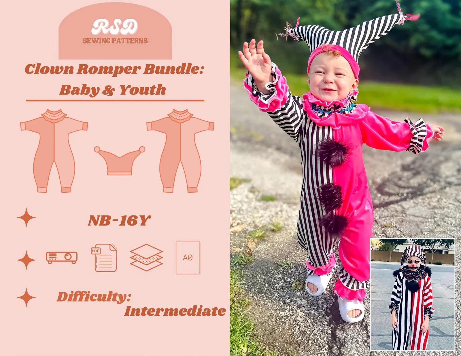 clown-dress-pattern-etsy for Free Printable Clown Costume Pattern Clown Dress Pattern - Etsy for Free Printable Clown Costume Pattern