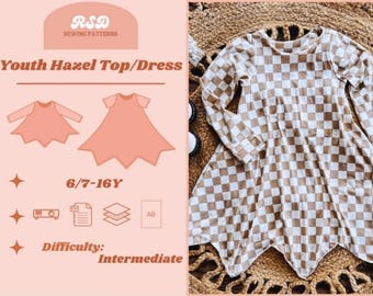 RSD Youth Hazel top/dress PDF Sewing Pattern - Children Baby Toddler Sewing Patterns