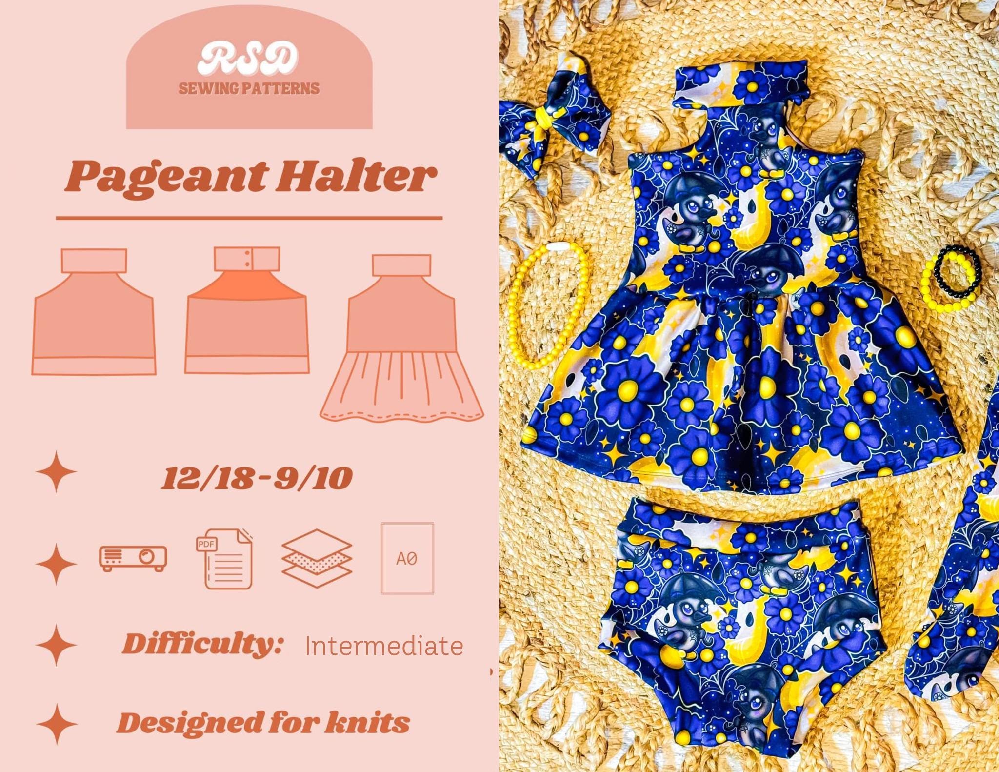 RSD Pageant Halter PDF Sewing Pattern - Children Baby Toddler Sewing ...