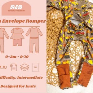 RSD Wren Envelope Romper PDF Schnittmuster - Kinder Baby Kleinkind Schnittmuster
