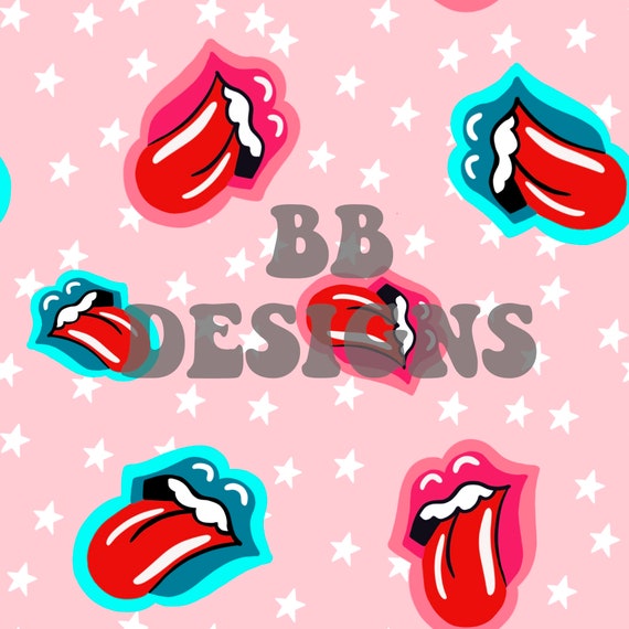Pastel Tongue Rolling Stone Rock Seamless Digital Download | Etsy