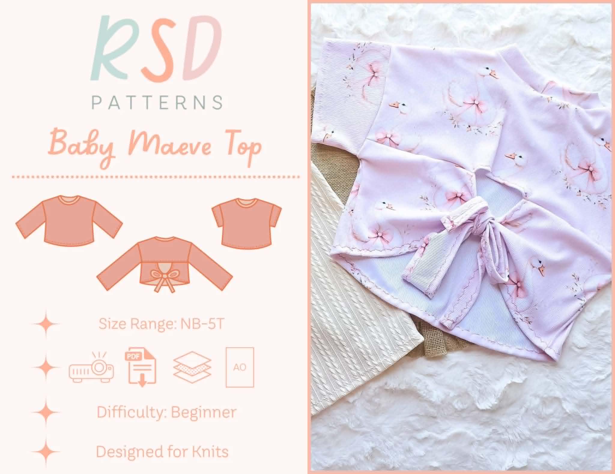 RSD Baby Maeve Top PDF Sewing Pattern - Children Baby Toddler Sewing ...