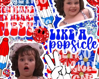Darla Collage Patriotic American Seamless Digital Download - Background File Fourth of July Popsicle