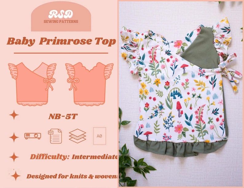 RSD Baby Primrose Top PDF Sewing Pattern - Children Baby Toddler Sewing ...