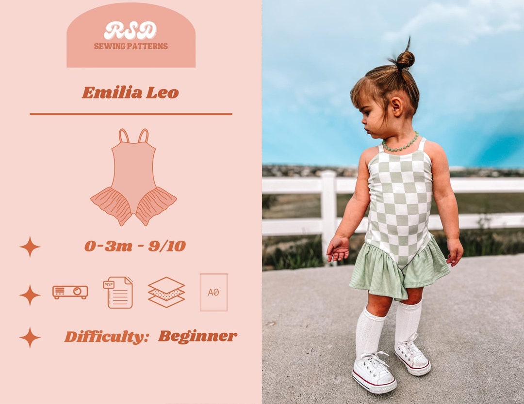 RSD Emilia Leotard PDF Sewing Pattern Children Baby Toddler Sewing