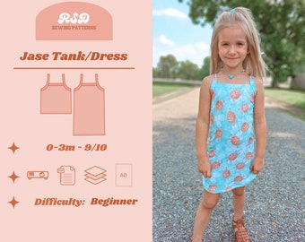 RSD Jase Shirt Dress Cami PDF Sewing Pattern - Children Baby Toddler Sewing Patterns