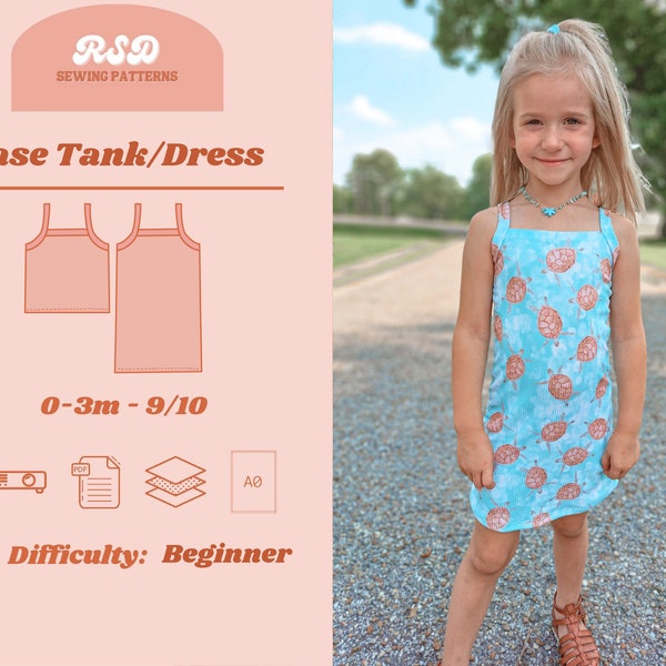 RSD Jase Shirt Dress Cami PDF Sewing Pattern - Children Baby Toddler Sewing Patterns