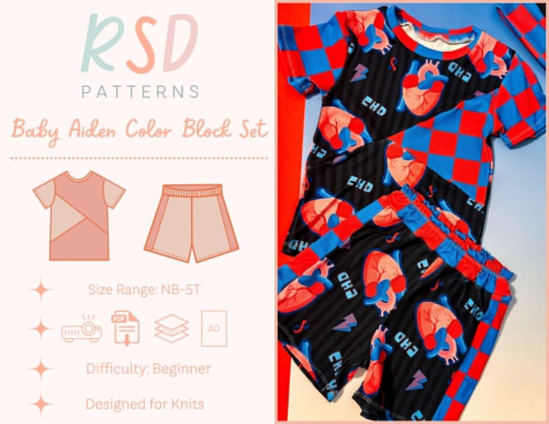 RSD Baby Aiden Color Block Set PDF Sewing Pattern - Children Baby ...