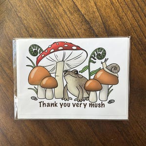 Mushroom Thank You Card: Hand-Drawn Fungi Note - 5x7