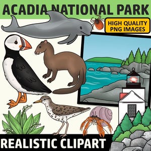 Acadia National Park Clip Art - National Park Clipart