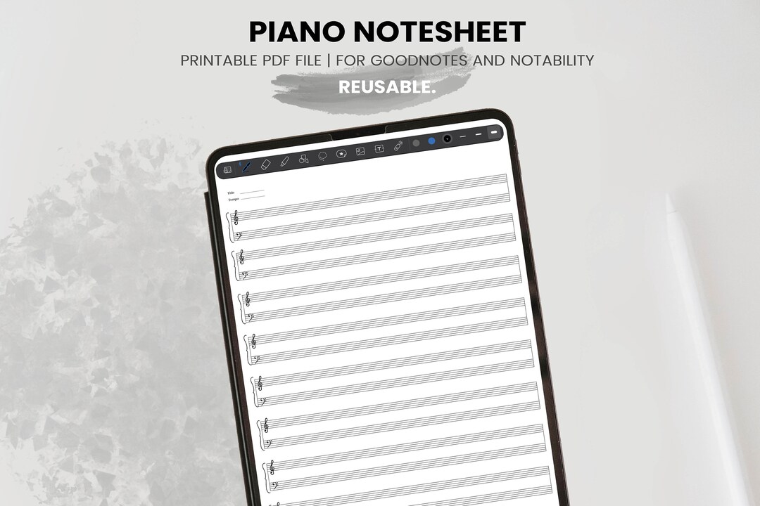 Printable Sheet Music for Letter/a4. iPad Goodnotes Notability. Import ...