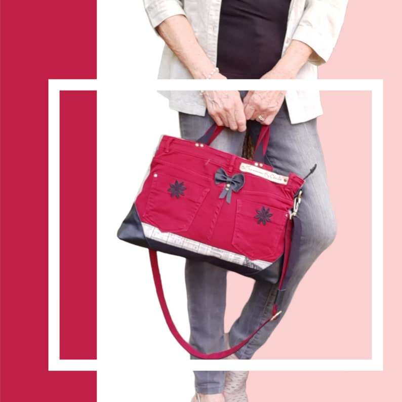 Denim Crossbody Bag With Removable Strap Upcycled Blue and Etsy